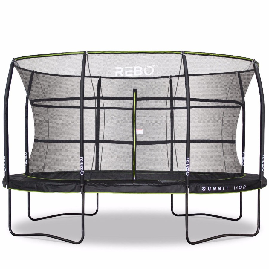 Trampolines OutdoorToys Oval Trampolines | Rebo Summit Oval Trampoline And Safety Enclosure - Summit 1400