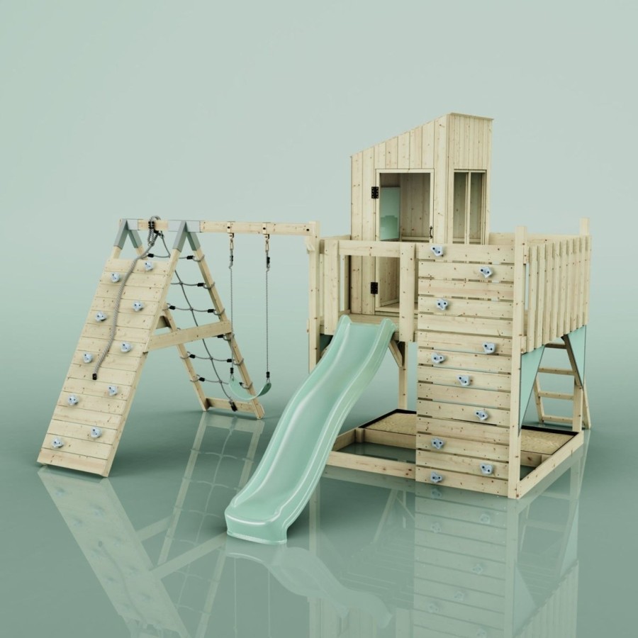 Playhouses OutdoorToys Playhouses With Slides And Swings | Polarplay Kids Climbing Tower & Playhouse Climb & Swing Tyra Sage