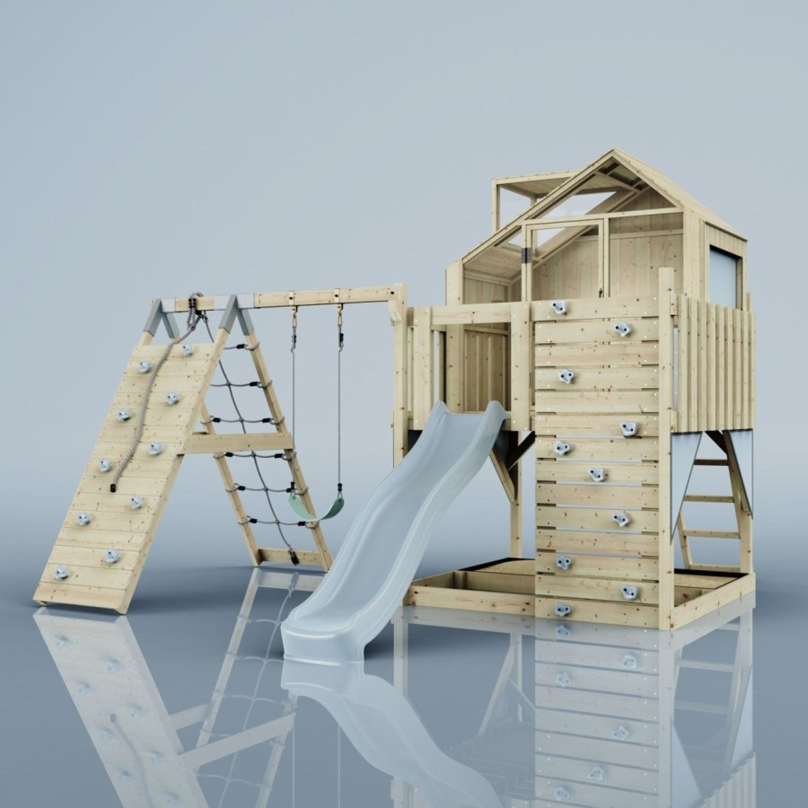 Playhouses OutdoorToys Playhouses With Slides And Swings | Polarplay Kids Climbing Tower & Playhouse Climb & Swing Ragna Mist