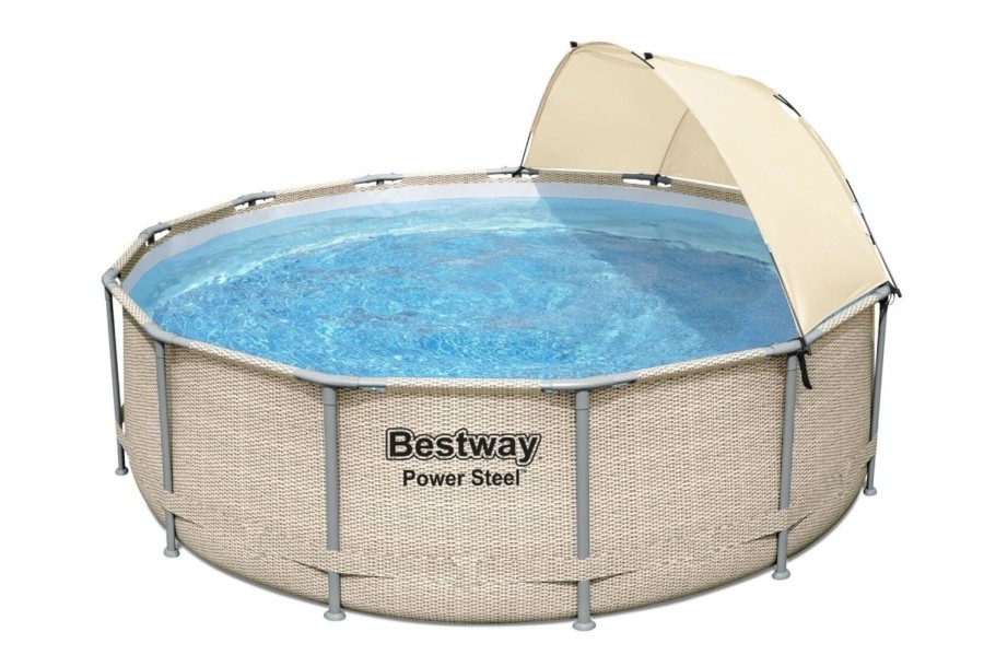 Swimming Pools OutdoorToys Steel Frame Pools | Bestway 13Ft X 42In Power Steel Pool Set Above Ground Swimming Pool (11,133L) - Bw5614V