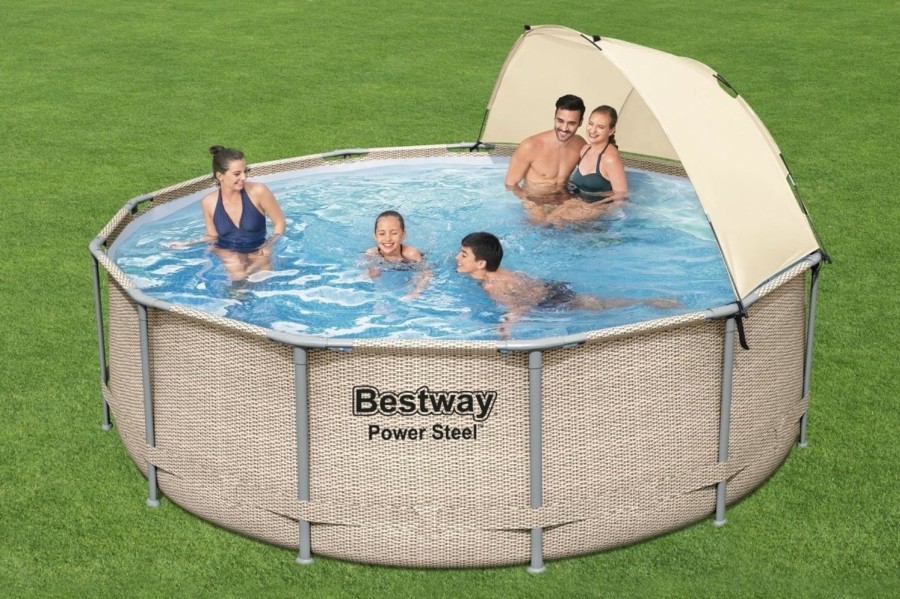 Swimming Pools OutdoorToys Steel Frame Pools | Bestway 13Ft X 42In Power Steel Pool Set Above Ground Swimming Pool (11,133L) - Bw5614V