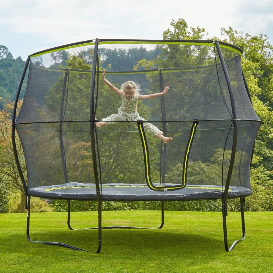 Trampolines OutdoorToys Round Trampolines | Rebo 10Ft Base Jump Trampoline With Halo Ii Enclosure