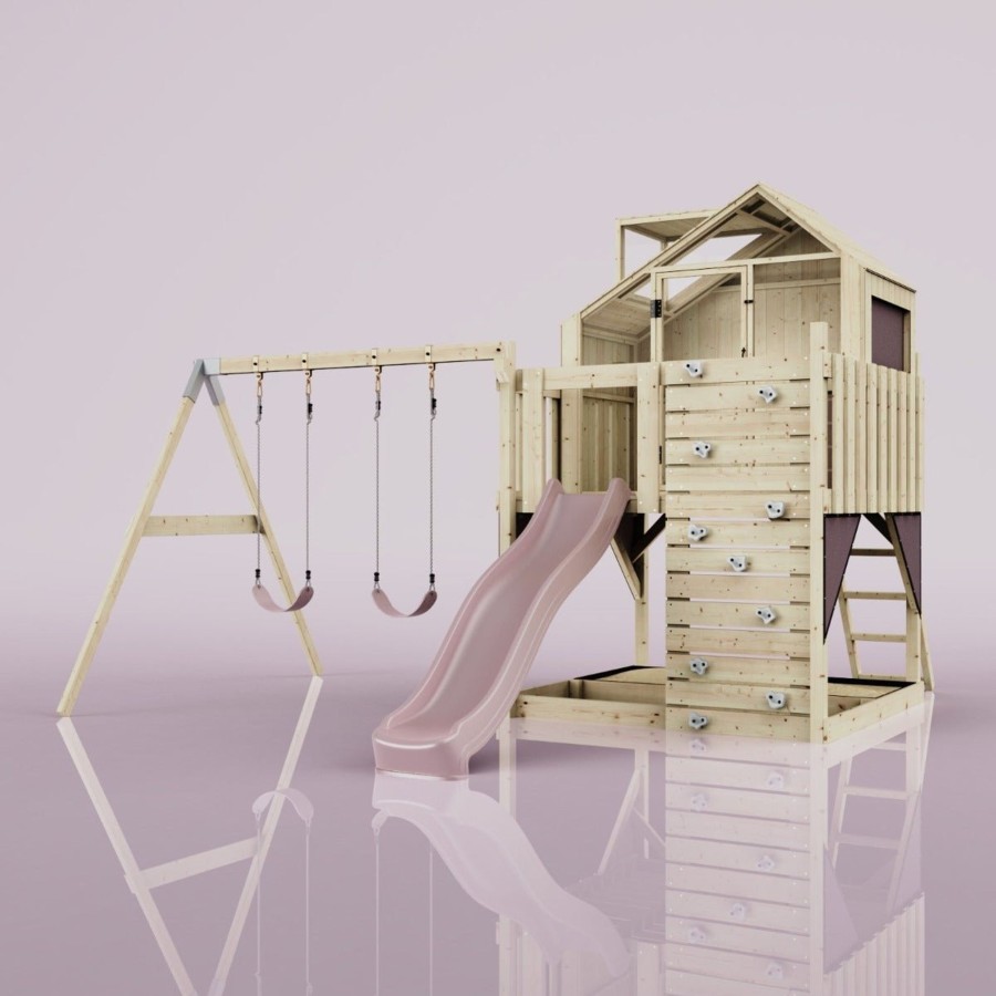 Playhouses OutdoorToys Playhouses With Slides And Swings | Polarplay Kids Climbing Tower & Playhouse - Swing Haldor Rose