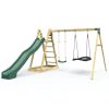 Climbing Frames OutdoorToys Pyramid Climbing Frames | Rebo Wooden Pyramid Activity Frame With Swings & 10Ft Water Slide - Horseshoe