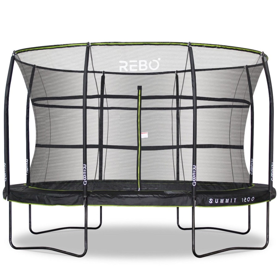 Trampolines OutdoorToys Oval Trampolines | Rebo Summit Oval Trampoline And Safety Enclosure - Summit 1200