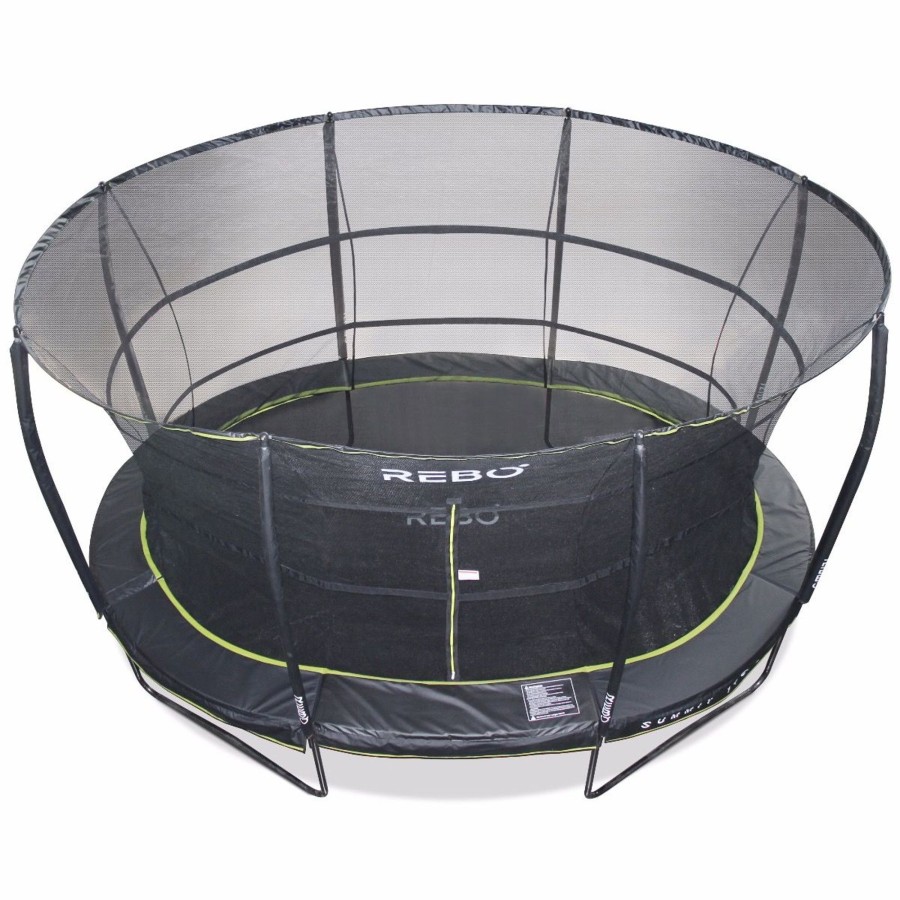 Trampolines OutdoorToys Oval Trampolines | Rebo Summit Oval Trampoline And Safety Enclosure - Summit 1200