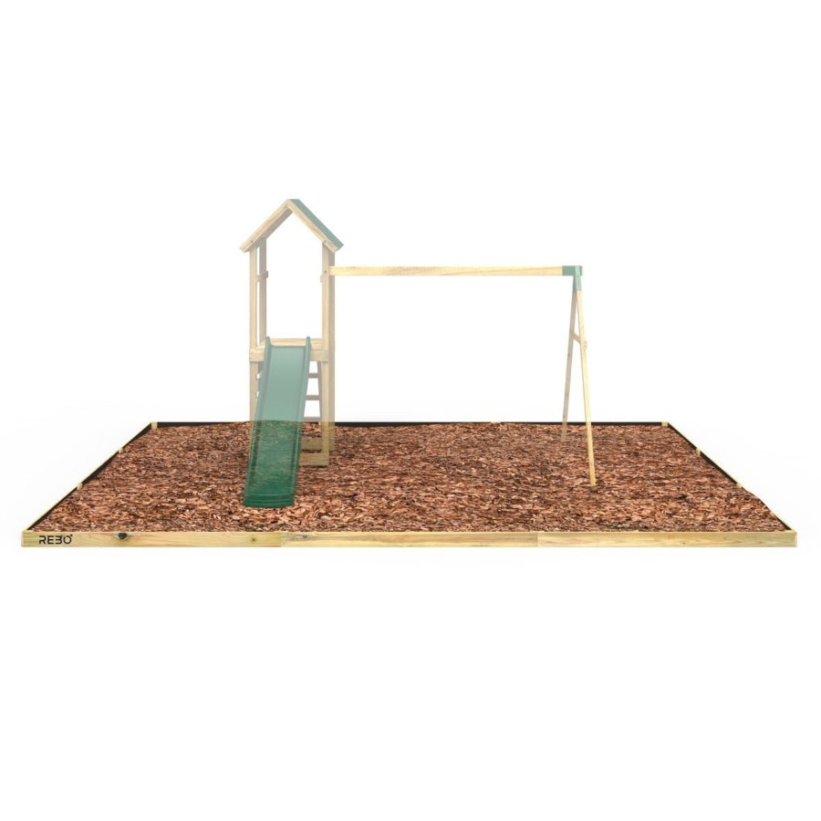 Climbing Frames OutdoorToys Accessories & Addons | Rebo Safety Play Area Protective Bark Wood Chip Kit - 6.3M X 5.1M