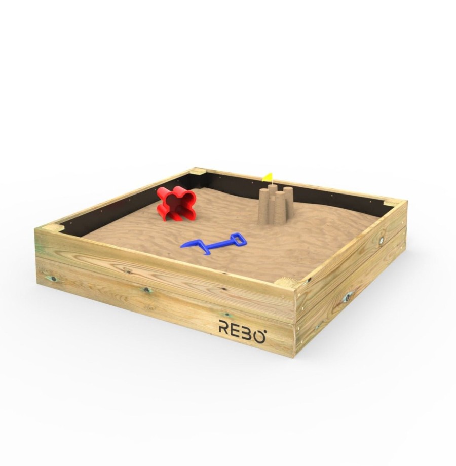 Garden Toys OutdoorToys Sandpits | Rebo Wooden Sandpit Ball Pool Square Frame 120Cm X 120Cm