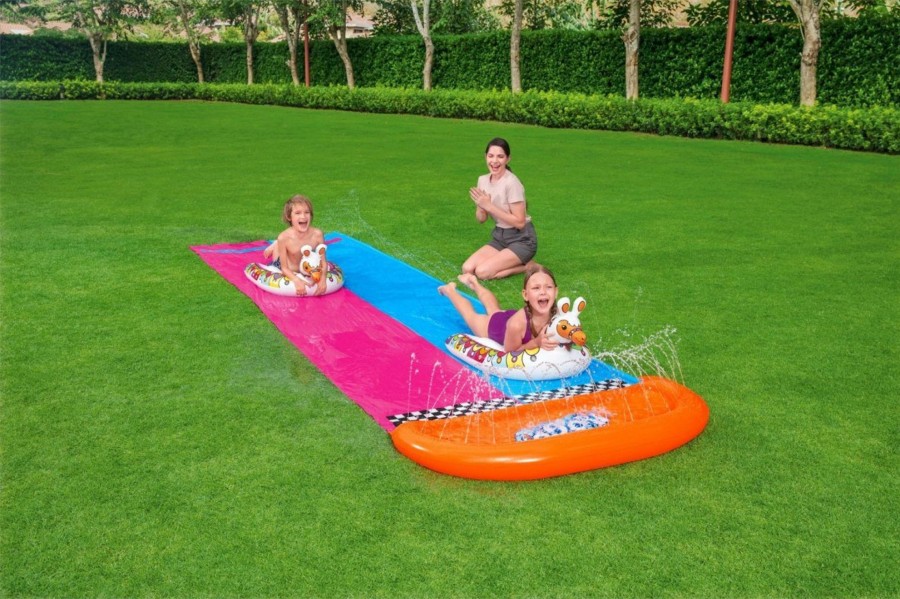 Swimming Pools OutdoorToys Covers, Filters & Accessories | Bestway H20Go! Llama Rama Double Race Slide