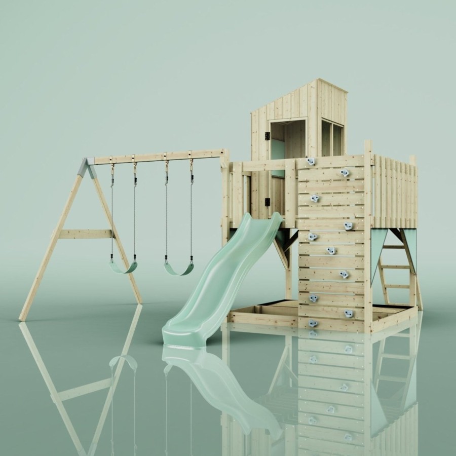 Playhouses OutdoorToys Playhouses With Slides And Swings | Polarplay Kids Climbing Tower & Playhouse - Swing Kari Sage