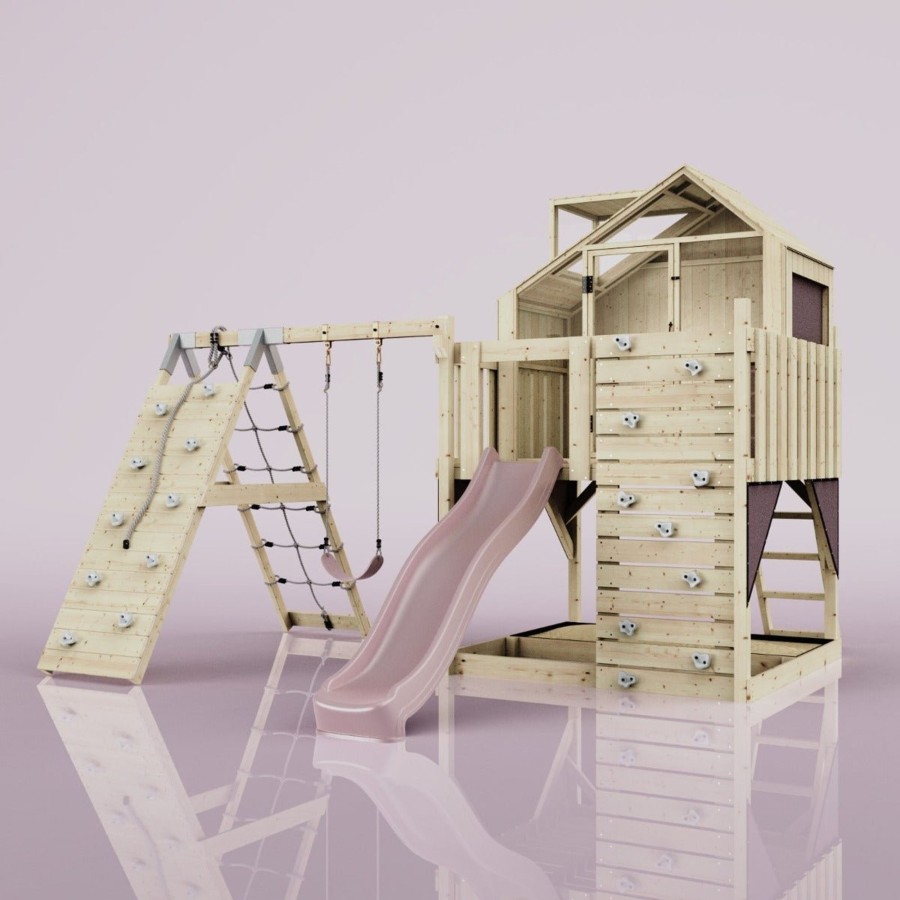 Playhouses OutdoorToys Playhouses With Slides And Swings | Polarplay Kids Climbing Tower & Playhouse Climb & Swing Ragna Rose