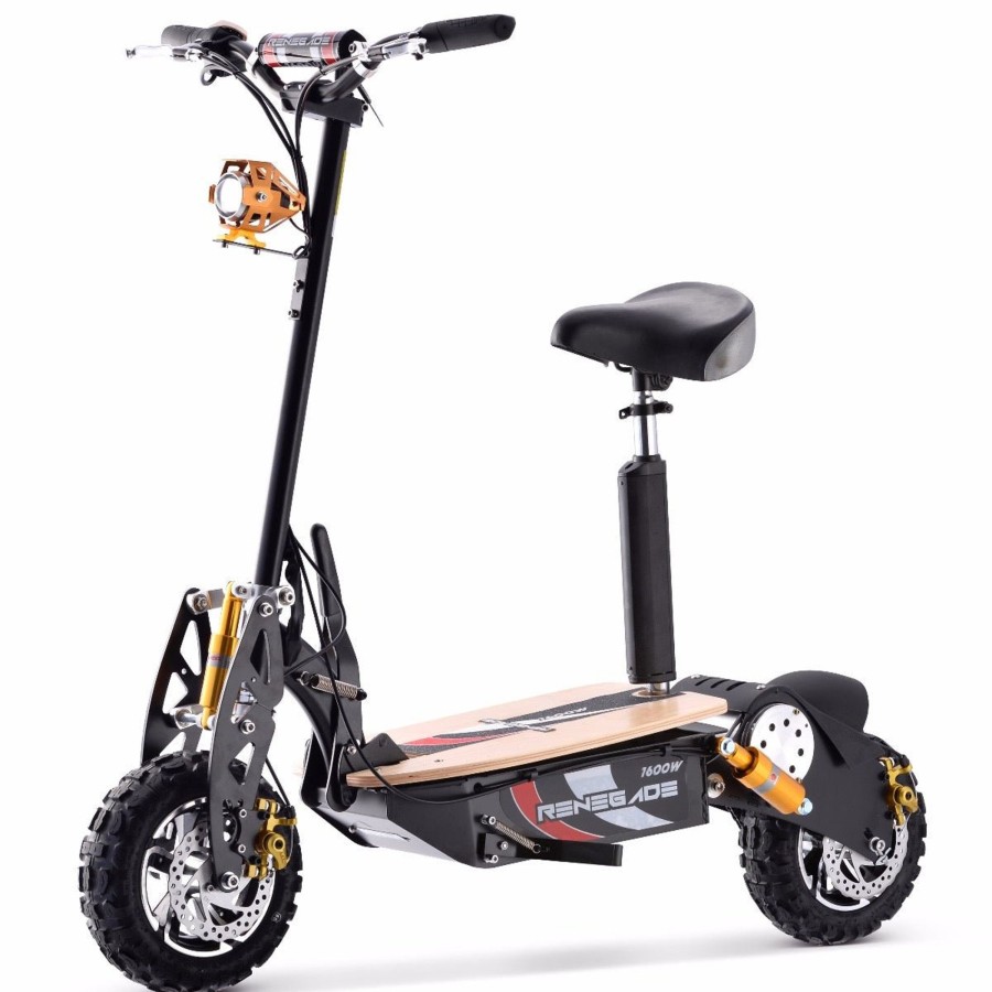 Ride On Toys OutdoorToys Kids Electric Scooters | Renegade 1600W Powerboard 48V Electric Scooter - Black