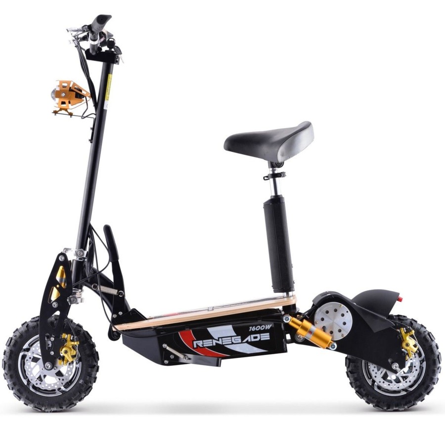 Ride On Toys OutdoorToys Kids Electric Scooters | Renegade 1600W Powerboard 48V Electric Scooter - Black