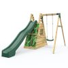 Climbing Frames OutdoorToys Pyramid Climbing Frames | Rebo Wooden Pyramid Activity Frame With Swings & 10Ft Water Slide - Mystic