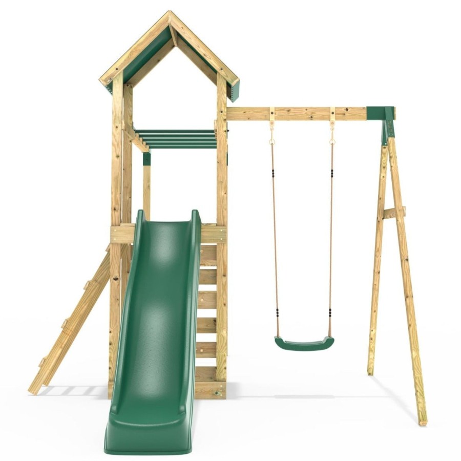 Climbing Frames OutdoorToys Climbing Frames With Swings | Rebo Adventure Wooden Climbing Frame With Monkey Bar, Swings & Slide - Arvon