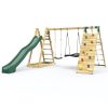 Climbing Frames OutdoorToys Pyramid Climbing Frames | Rebo Wooden Pyramid Climbing Frame With Swings & 10Ft Water Slide - Horseshoe