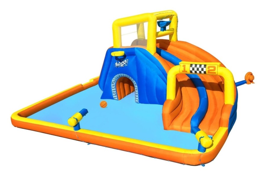 Swimming Pools OutdoorToys Inflatable Water Slides | Bestway H20Go! Super Speedway Mega Inflatable Water Park Bw53377