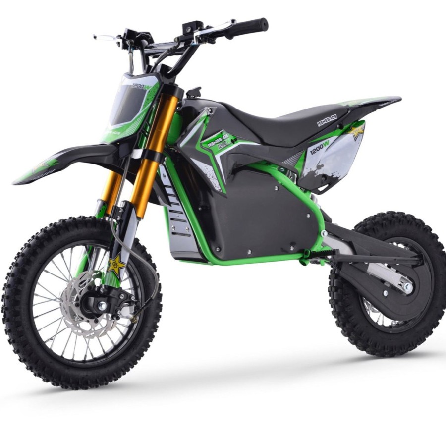 Ride On Toys OutdoorToys Kids Electric Motorbikes | Renegade 1200E 48V 1200W Electric Dirt Bike - Green