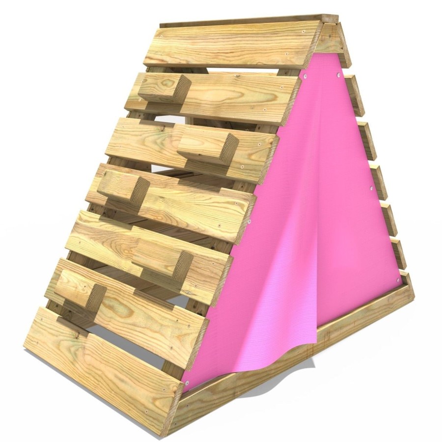 Climbing Frames OutdoorToys Pyramid Climbing Frames | Rebo Mini Wooden Climbing Pyramid Adventure Playset - Pink