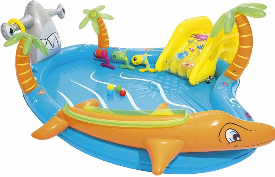 Swimming Pools OutdoorToys Paddling Pools | Bestway Inflatable Kids Water Play Center - Sea Life Paddling Pool With Multiple Activities