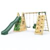 Climbing Frames OutdoorToys Pyramid Climbing Frames | Rebo Wooden Pyramid Climbing Frame With Swings & 10Ft Water Slide - Pixley