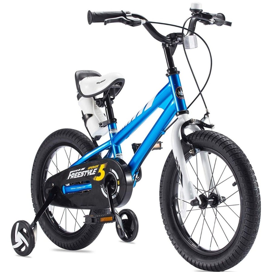 Ride On Toys OutdoorToys Kids Bikes | Royalbaby Freestyle 16" Unisex Kids Bike With Stabilisers - Blue