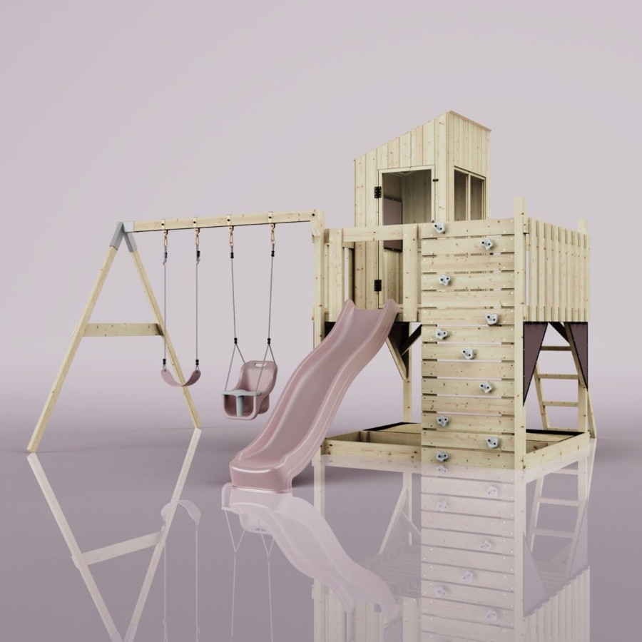 Playhouses OutdoorToys Playhouses With Slides And Swings | Polarplay Kids Climbing Tower & Playhouse - Swing Olavo Rose