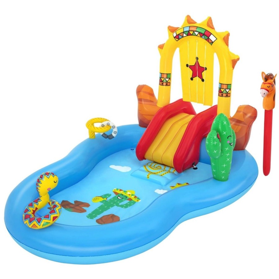 Swimming Pools OutdoorToys Paddling Pools | Bestway Wild West Play Centre And Paddling Pool Bw53118