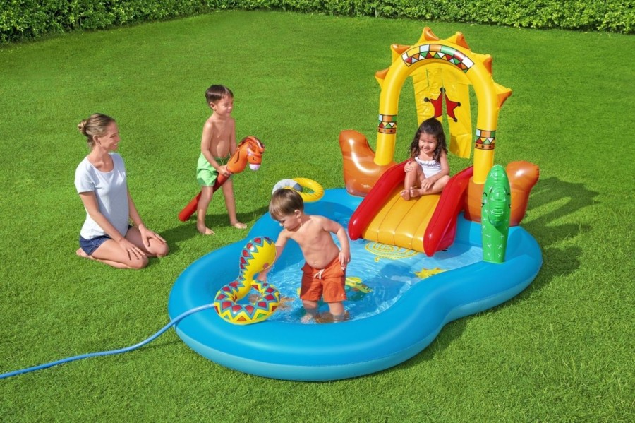 Swimming Pools OutdoorToys Paddling Pools | Bestway Wild West Play Centre And Paddling Pool Bw53118