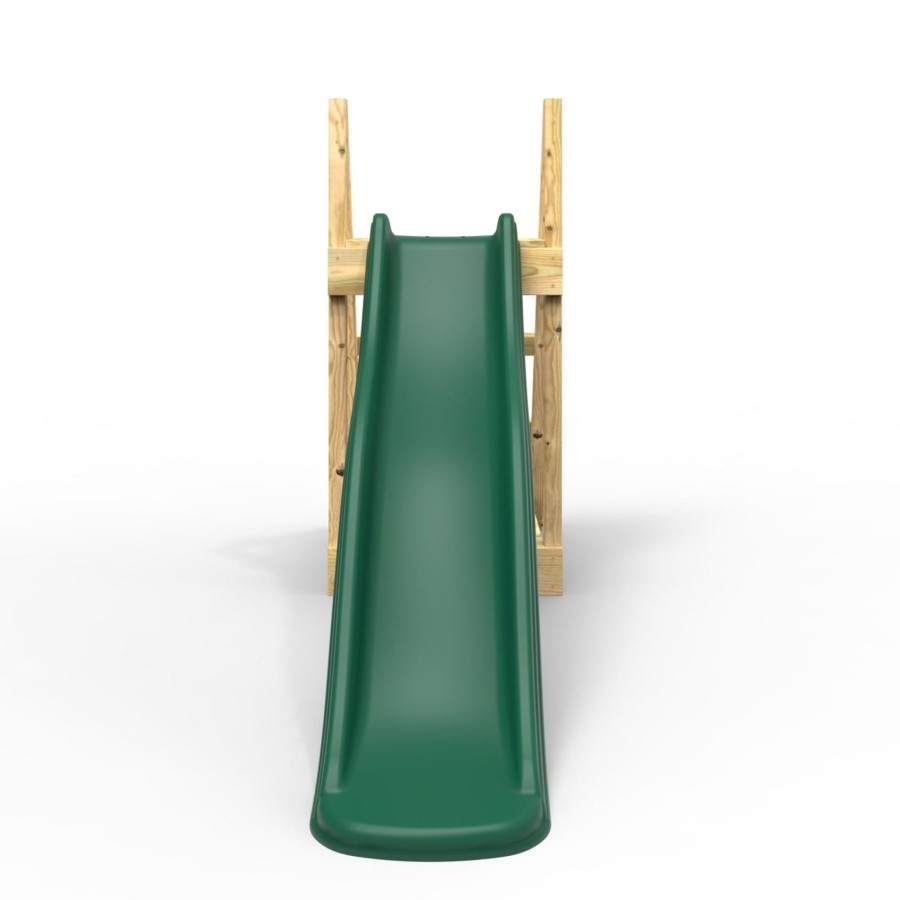 Garden Toys OutdoorToys All Slides | Rebo Free Standing Garden Wave Water Slide With Wooden Platform - 6Ft Slide Dark Green