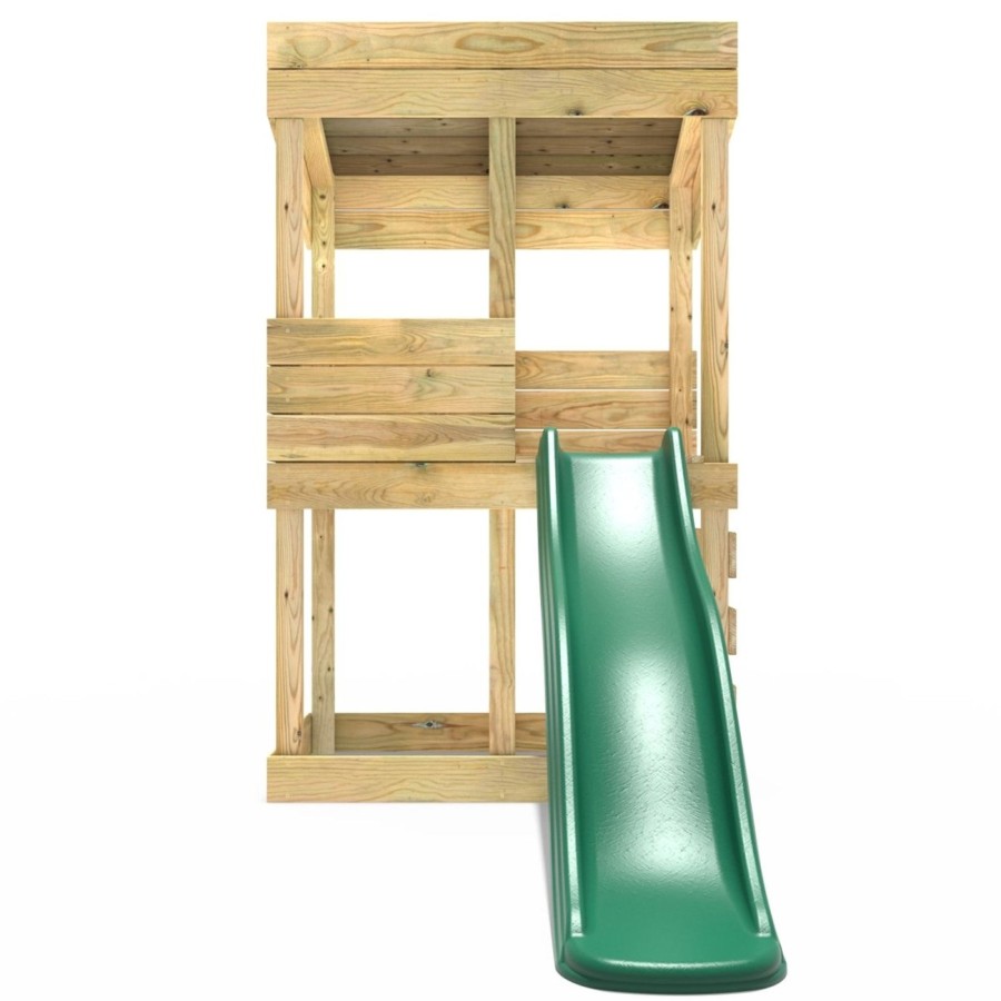 Playhouses OutdoorToys Playhouses With Slides | Rebo Wooden Lookout Tower Playhouse With 6Ft Slide - Standard Lookout