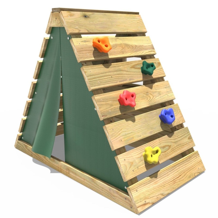 Climbing Frames OutdoorToys Pyramid Climbing Frames | Rebo Mini Wooden Climbing Pyramid Adventure Playset - Green