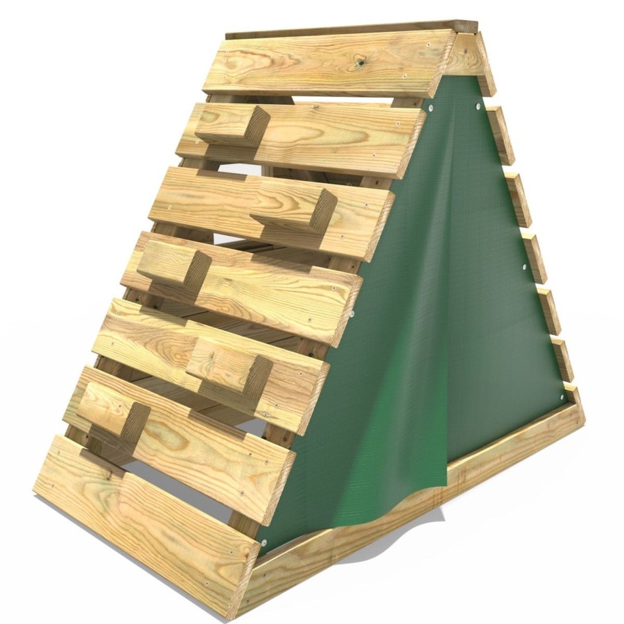 Climbing Frames OutdoorToys Pyramid Climbing Frames | Rebo Mini Wooden Climbing Pyramid Adventure Playset - Green