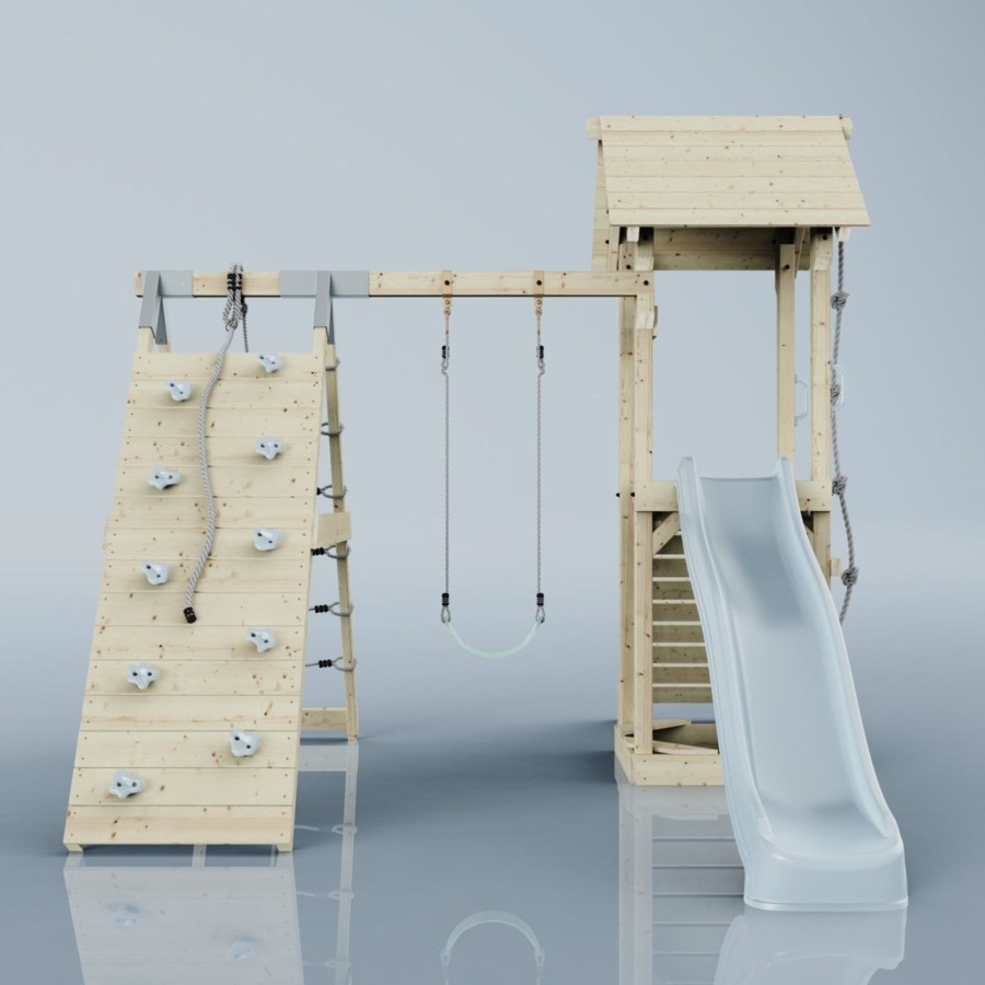 Climbing Frames OutdoorToys Climbing Frames With Rock Walls | Polarplay Tower Kids Wooden Climbing Frame - Climb & Swing Tyra Mist