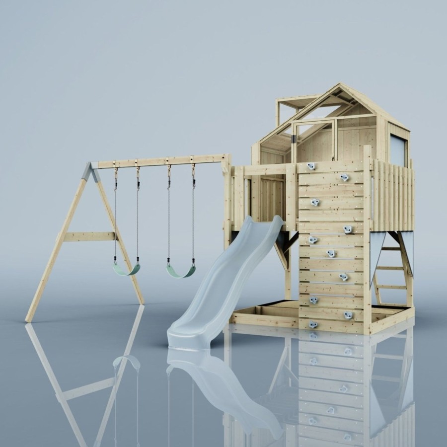 Playhouses OutdoorToys Playhouses With Slides And Swings | Polarplay Kids Climbing Tower & Playhouse - Swing Haldor Mist