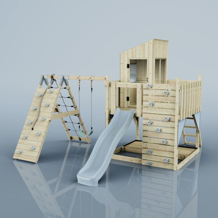 Playhouses OutdoorToys Playhouses With Slides And Swings | Polarplay Kids Climbing Tower & Playhouse Climb & Swing Tyra Mist