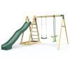 Climbing Frames OutdoorToys Pyramid Climbing Frames | Rebo Wooden Pyramid Activity Frame With Swings & 10Ft Water Slide - Feather