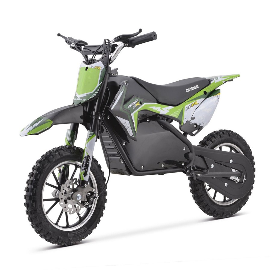 Ride On Toys OutdoorToys Kids Electric Motorbikes | Renegade 50R 500W 36V Electric Mini Dirt Bike - Green