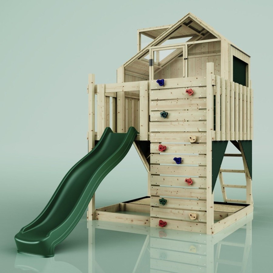 Climbing Frames OutdoorToys Climbing Frames With Slide | Polarplay Kids Scandinavian Style Climbing Platform & Playhouse - Astrid