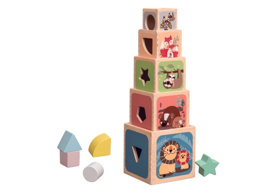 Garden Toys OutdoorToys Baby Toys | Polarplay Wooden Education Animal Stacking Cube Shape Sorter