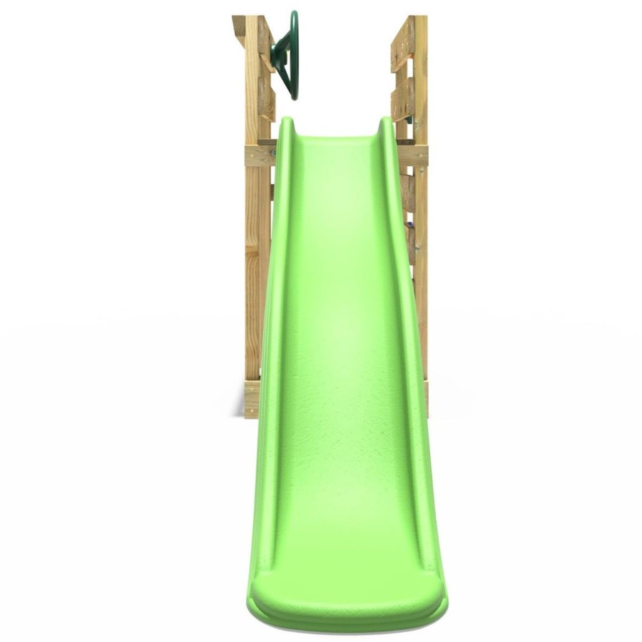 Swings OutdoorToys Swing Accessories | Adventure Pack Add-On Wooden Platform With 6Ft Slide For Rebo Swing Sets - Light Green