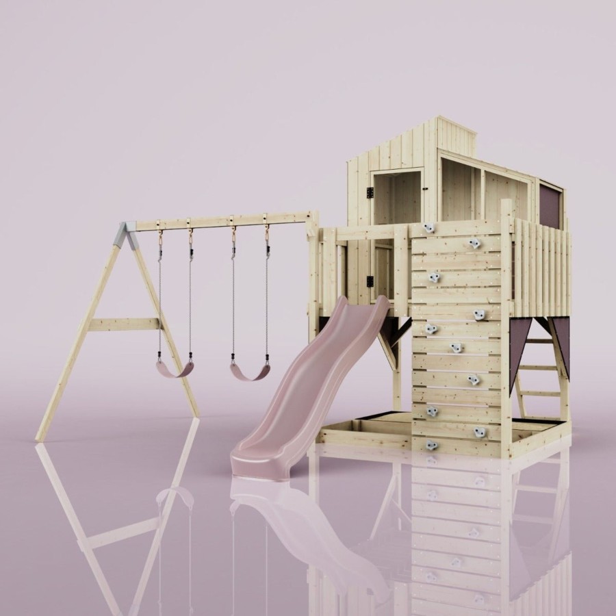 Playhouses OutdoorToys Playhouses With Slides And Swings | Polarplay Kids Climbing Tower & Playhouse Swing Geir Rose