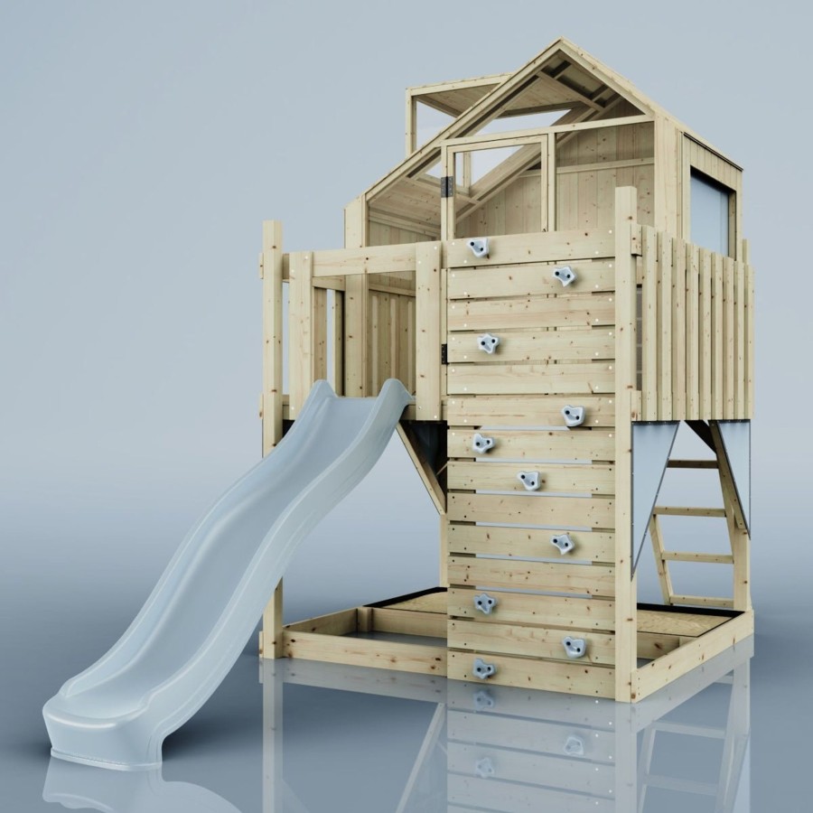 Climbing Frames OutdoorToys Climbing Frames With Rock Walls | Polarplay Kids Scandinavian Style Climbing Platform & Playhouse - Astrid Mist