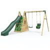 Climbing Frames OutdoorToys Pyramid Climbing Frames | Rebo Wooden Pyramid Activity Frame With Swings & 10Ft Water Slide - Pixley