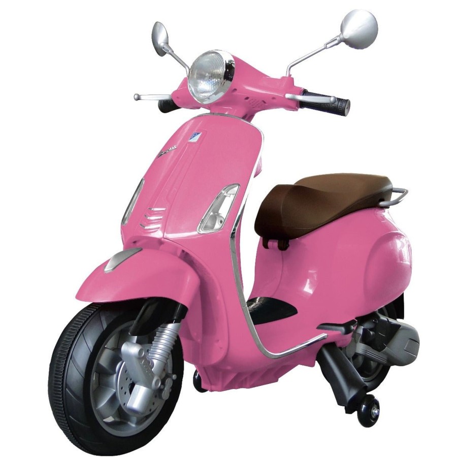 Ride On Toys OutdoorToys Kids Electric Motorbikes | Licensed Children'S Vespa 12V Ride On Electric Bike - Pink