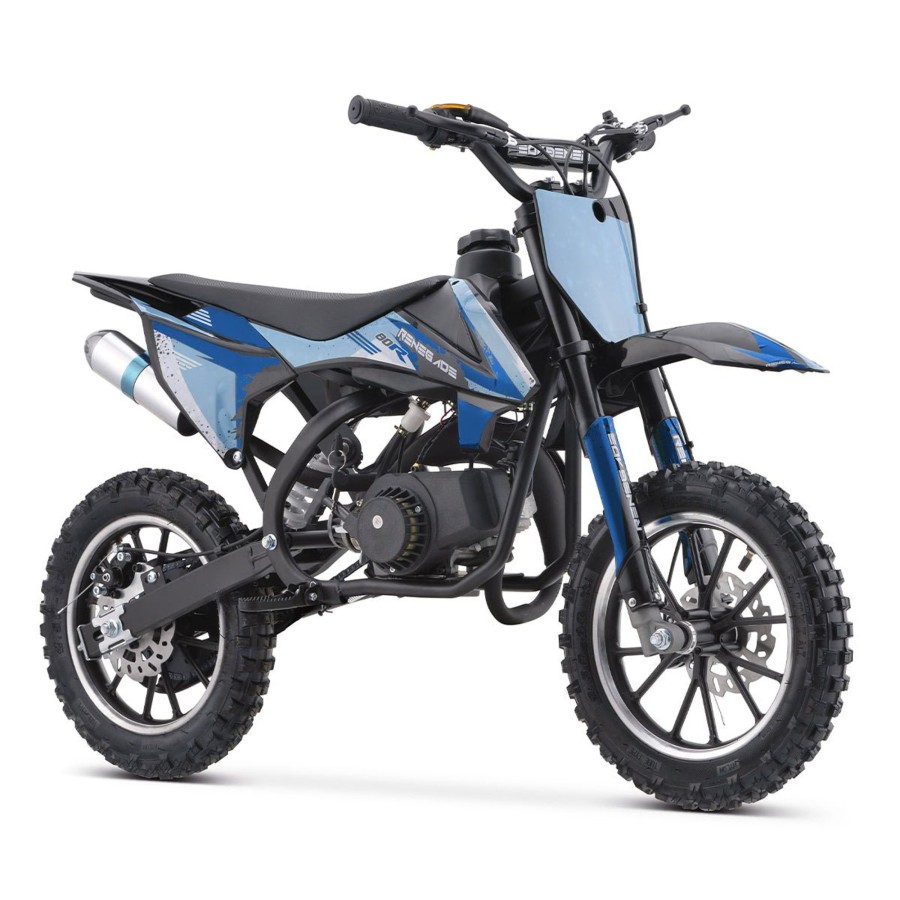 Ride On Toys OutdoorToys Kids Petrol Motorbikes | Renegade 80R 49Cc Petrol Mini Dirt Bike - Blue