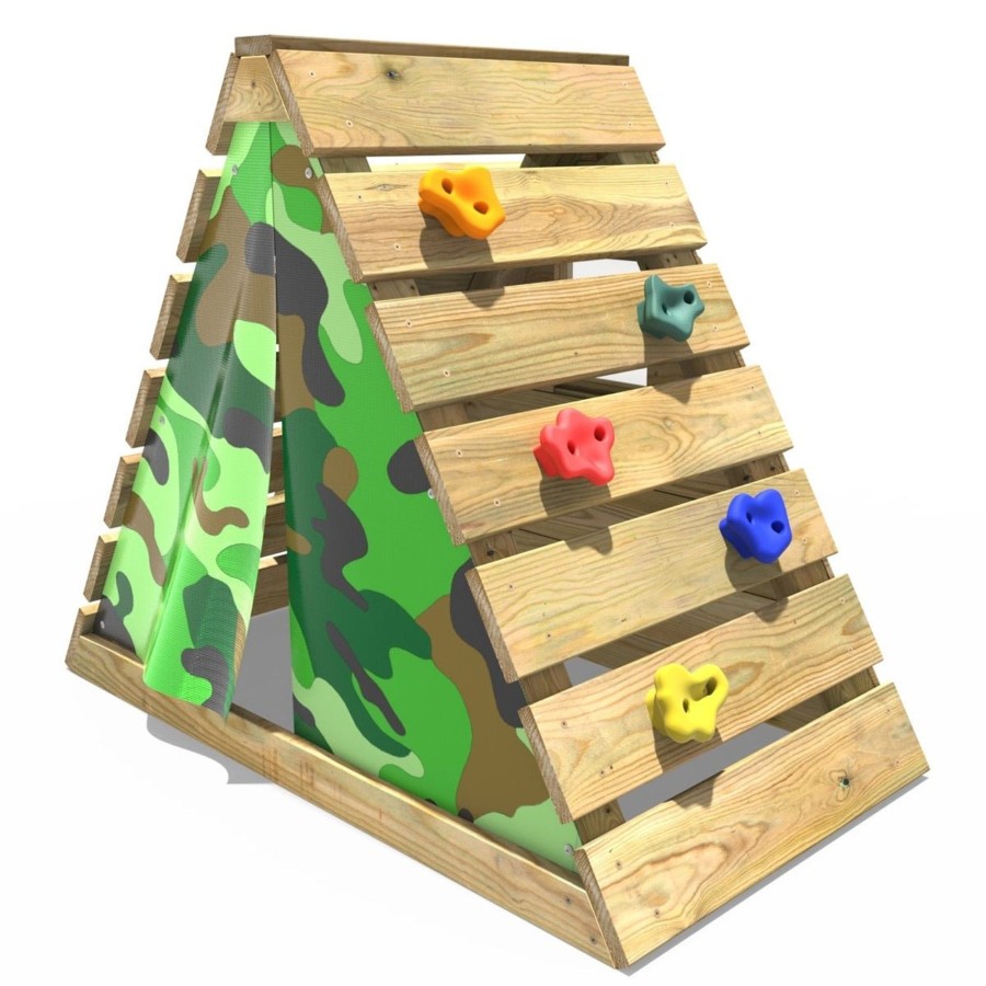 Climbing Frames OutdoorToys Pyramid Climbing Frames | Rebo Mini Wooden Climbing Pyramid Adventure Playset - Camo