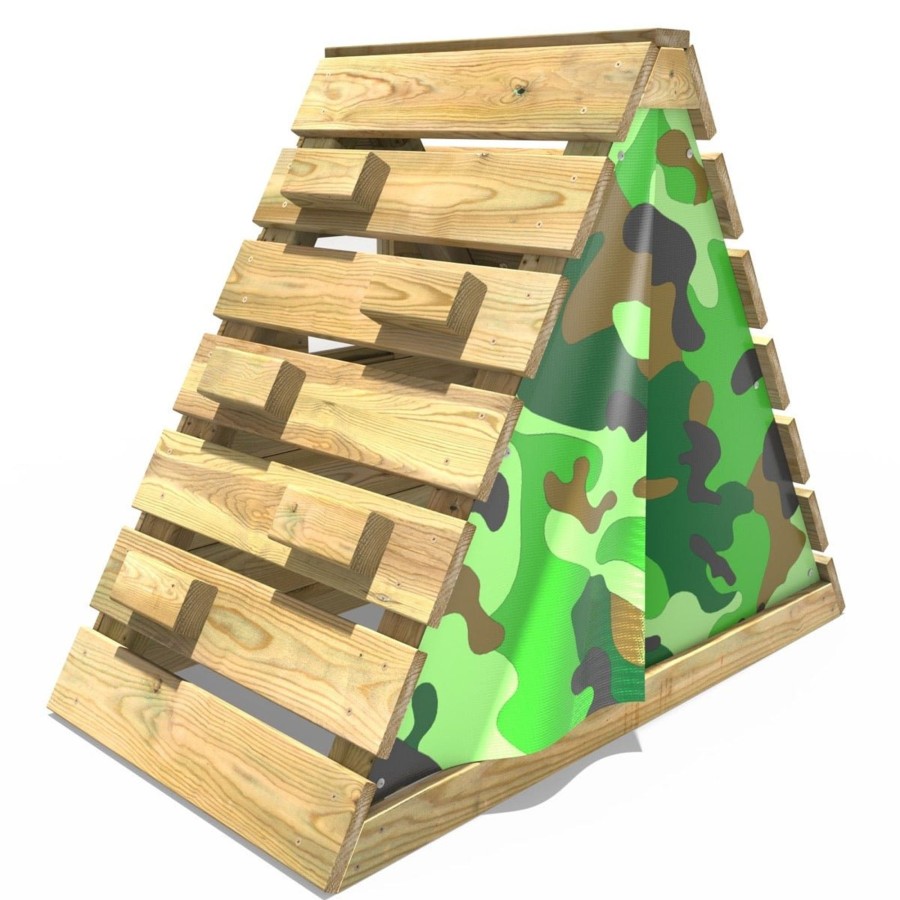 Climbing Frames OutdoorToys Pyramid Climbing Frames | Rebo Mini Wooden Climbing Pyramid Adventure Playset - Camo