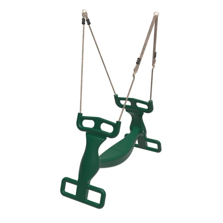 Swings OutdoorToys Swing Accessories | Rebo Moulded Plastic Tandem Glider Two Child Swing Seat - Green