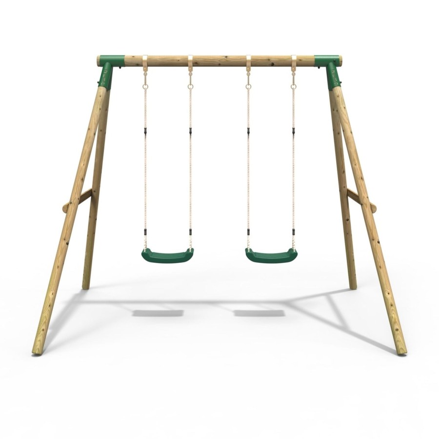 Swings OutdoorToys Wooden Swings | Rebo Double Wooden Garden Swing Set - Venus